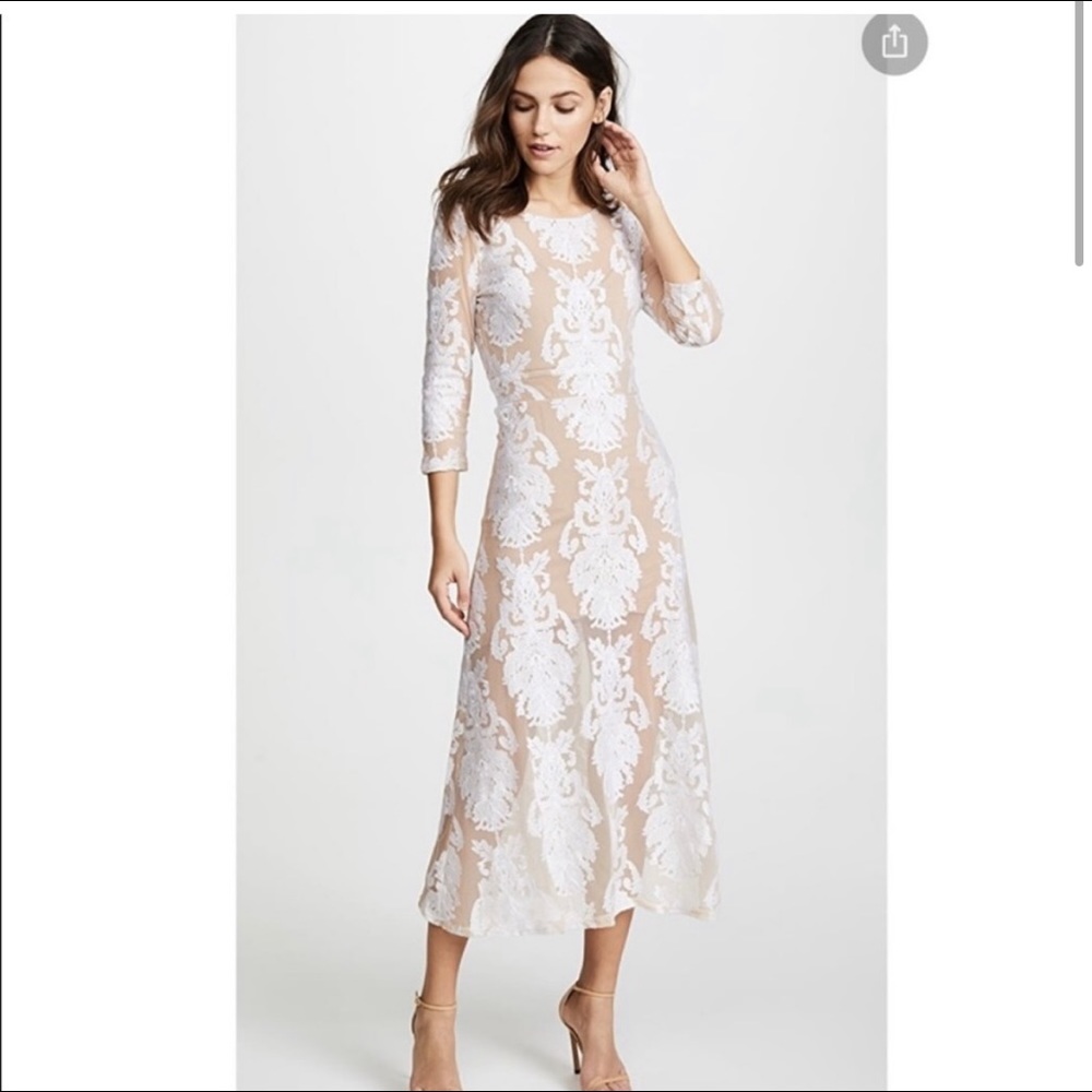 For Love and Lemons FL&L San Marcos Midi Dress Bridal White S